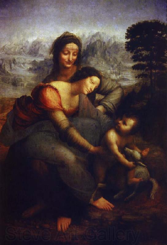 LEONARDO da Vinci anna sjalv tredje Germany oil painting art